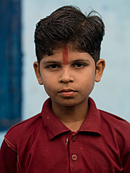 肖像,男孩,高知,喀拉拉,印度