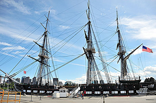 博物馆,船,宪法号,军舰,港口,波士顿,马萨诸塞,美国,北美