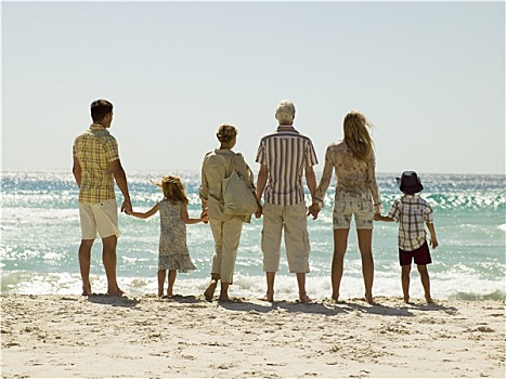 家庭,海滩