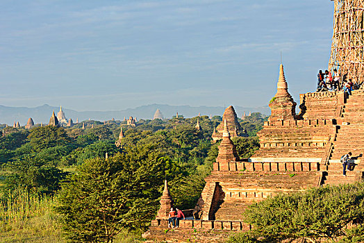 蒲甘,庙宇,佛塔,右边,曼德勒,区域,缅甸