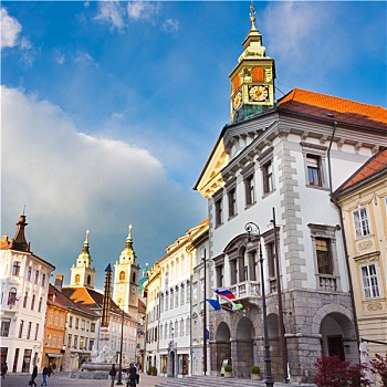 市政厅,卢布尔雅那,斯洛文尼亚,欧洲