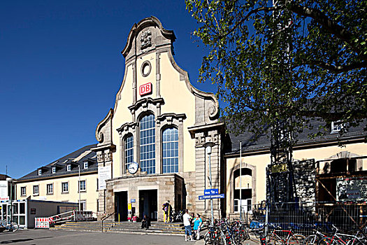 火车站,建筑,黑森州,德国,欧洲