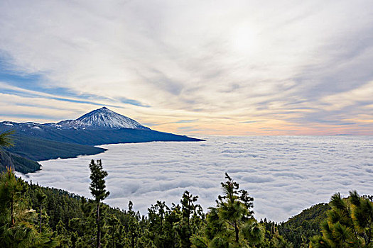 泰德峰,山,云,公园,特内里费岛,加纳利群岛,西班牙