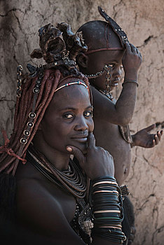 辛巴族,头像,婚姻,女人,地区,纳米比亚,非洲