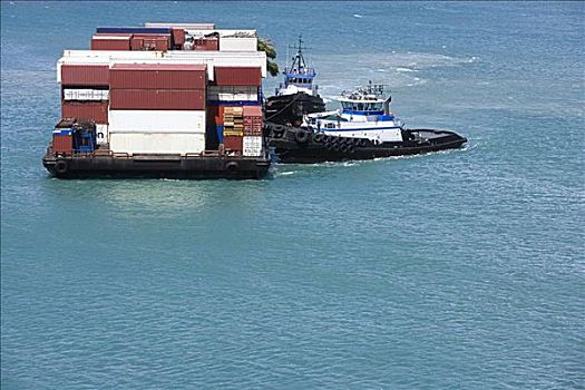 集装箱船,海中,夏威夷,美国