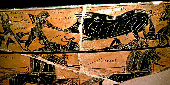 特写,花瓶,公猪,猎捕,6世纪,世纪,艺术家