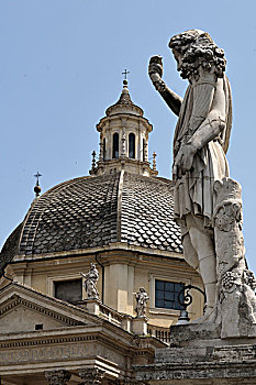 雕塑,广场,圆顶,玛丽亚,罗马,意大利,欧洲