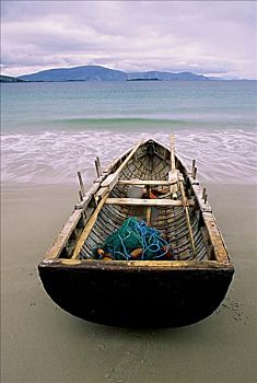 划桨船,海滩,阿基尔岛,梅奥县,爱尔兰