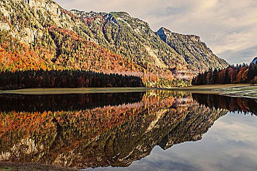 湖,齐姆高,阿尔卑斯山,上巴伐利亚,巴伐利亚,德国,欧洲