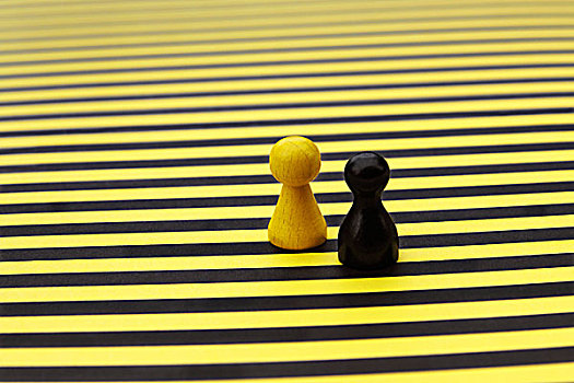 一个,黄色,黑色,棋子,靠近,相互,条纹