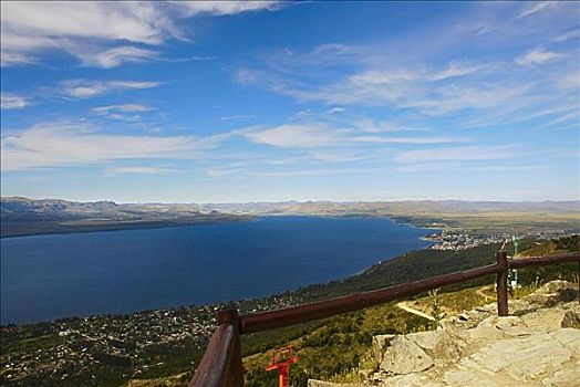 湖,通过,风景,圣卡洛斯-德巴里洛切,阿根廷