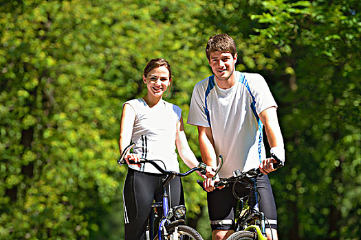幸福伴侣,自行车,户外