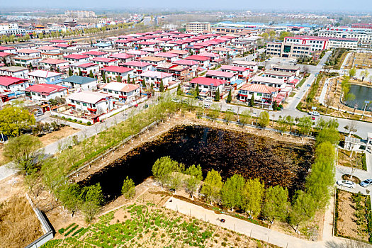无人机航拍,中国第一个村级市,筹,河南濮阳西辛庄
