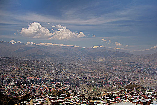 南美,玻利维亚,景色,远景,城市