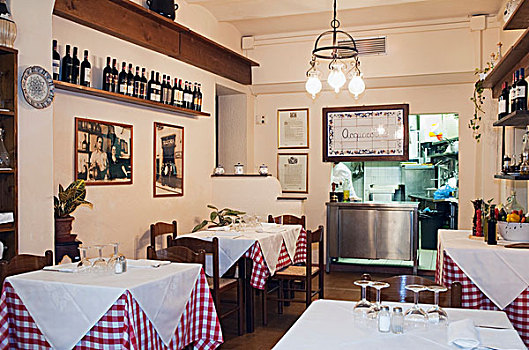 桌子,小餐馆,佛罗伦萨,托斯卡纳,意大利,欧洲
