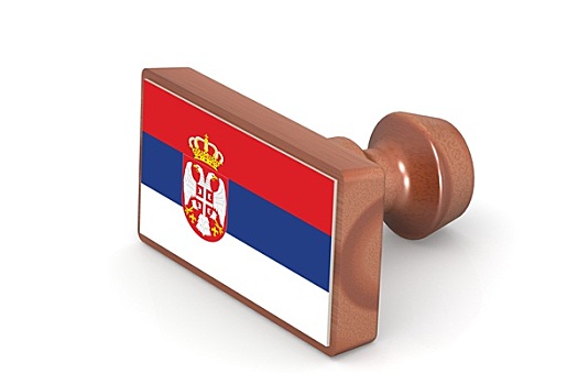 木质,图章,塞尔维亚,旗帜