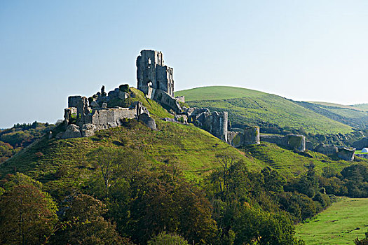 英格兰,城堡,遗址,11世纪,珀贝克,山