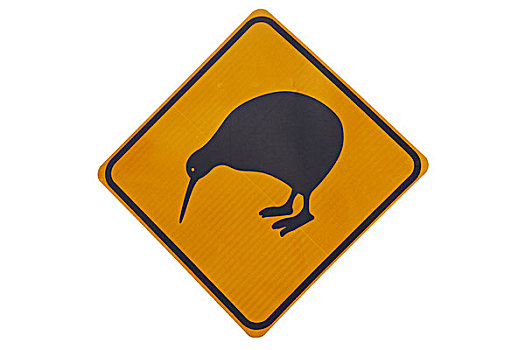 黄色,几维鸟,警告标识,新西兰