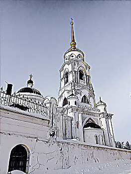 俄罗斯,教堂,艺术,插画,russian,church,art,illustrations