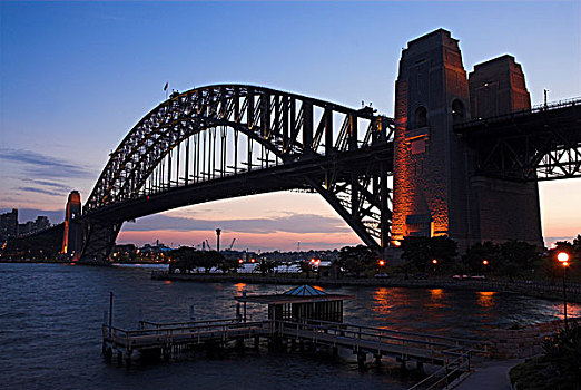 悉尼海港大桥,日落,悉尼,新南威尔士,澳大利亚