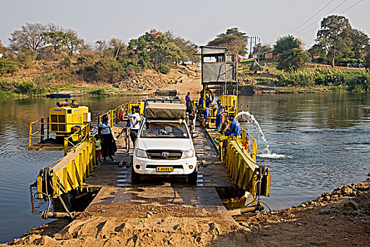 渡轮,河,赞比亚,非洲