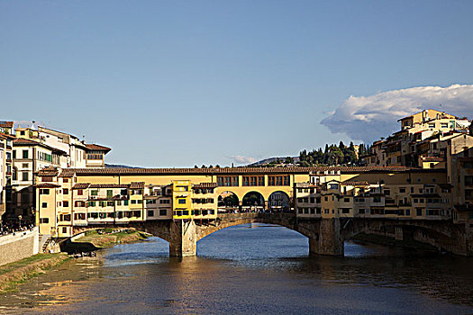 桥,河,维奇奥桥,阿尔诺河,佛罗伦萨,托斯卡纳,意大利