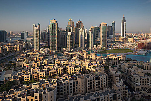 阿联酋,迪拜,市区,俯视图