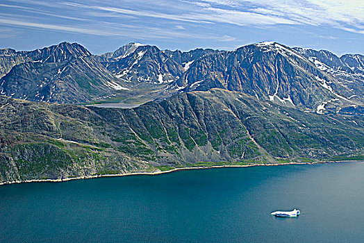 航拍,湾,冰山,拉布拉多犬,纽芬兰,加拿大