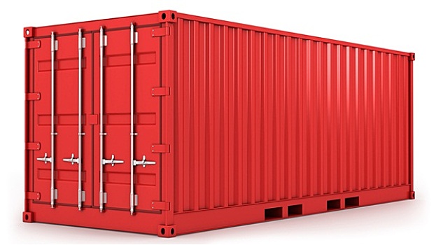 红色,货物集装箱,隔绝