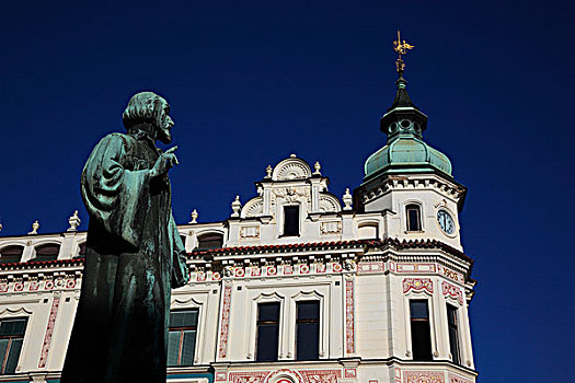 正面,历史建筑,布拉格,北方,波希米亚,捷克共和国,欧洲