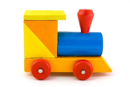 木制玩具,列车,上方,白色