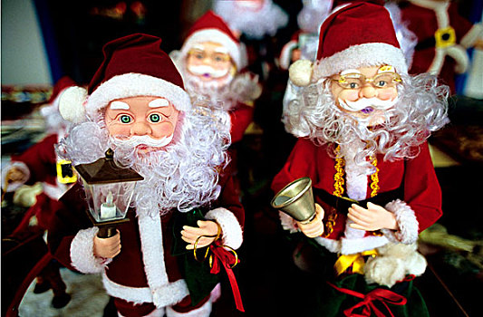 圣诞老人,娃娃,展示,店,唐人街,新加坡,2003年