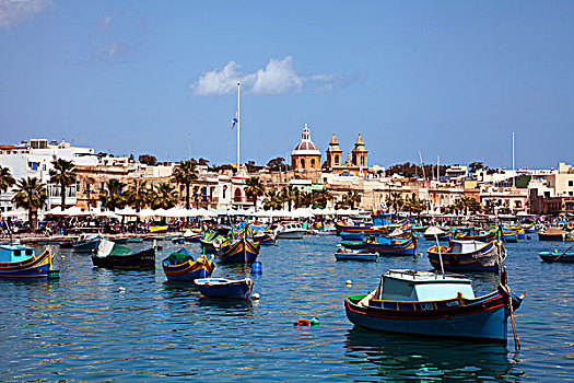 特色,彩色,渔船,港口,马尔萨什洛克,马耳他,欧洲