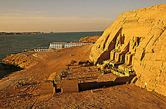 埃及,阿布辛贝尔神庙,拉美西斯二世,庙宇,尼罗河