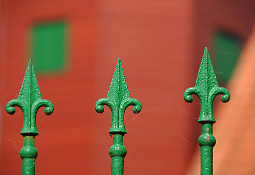 绿色,针状物,金属,栅栏