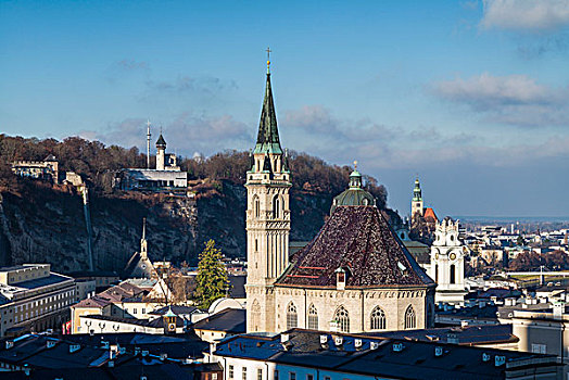 奥地利,萨尔茨堡,教堂,俯视图