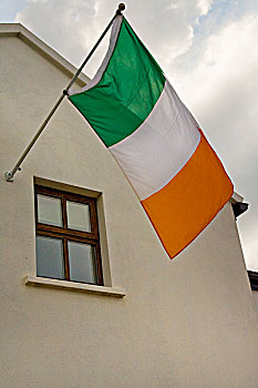 爱尔兰,梅奥县,阿基尔岛,旗帜,建筑