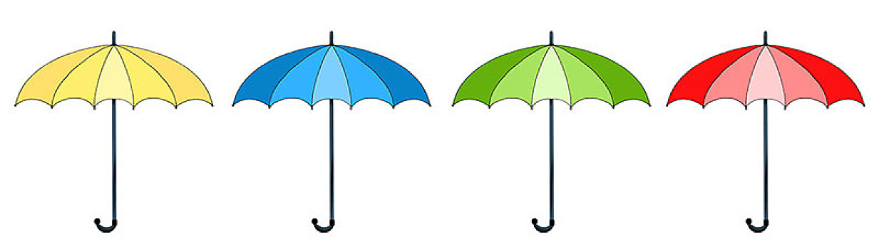 黄色,蓝色,绿色,红色,遮阳伞,伞,背景,白色,裁剪,德国,欧洲