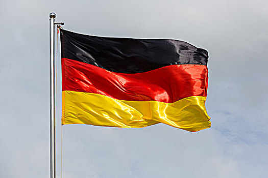 德国国旗,摆动,风