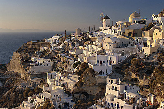 俯视,城市,锡拉岛,希腊