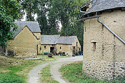 法国,布列塔尼半岛,小村庄,房子,建造,土