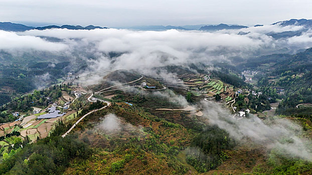 重庆酉阳,青山雾漫别样美