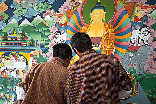 亚洲,不丹,廷布,学生,绘画
