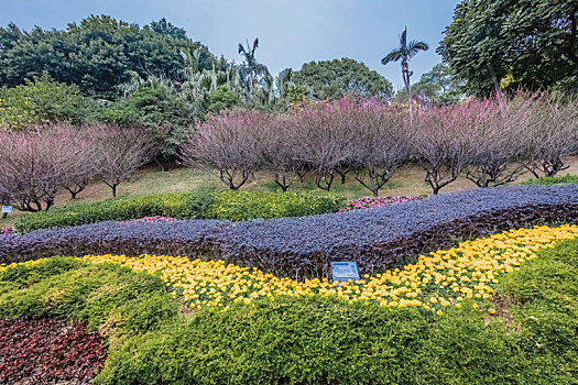 福建省福州市金鸡山花坛雕像建筑环境景观