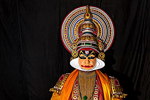 艺术家,姿势,装扮,湿婆神,喀拉拉,印度,亚洲