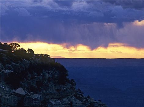 游客,日落,大峡谷国家公园,亚利桑那,美国