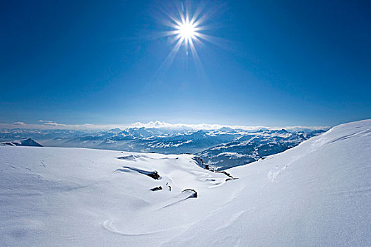 风景,冬天,太阳,瑞士,欧洲
