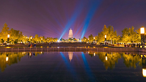 西安,大雁塔夜景