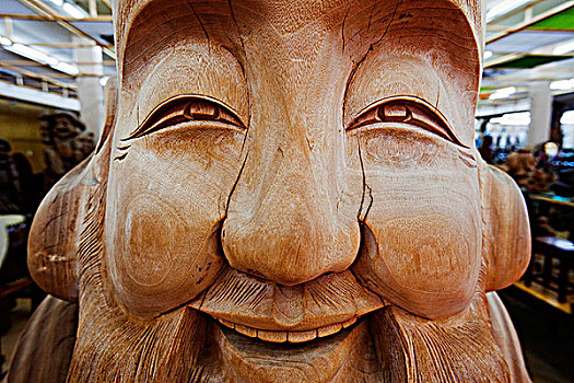 木质,雕刻,一个,神,日本,宫岛