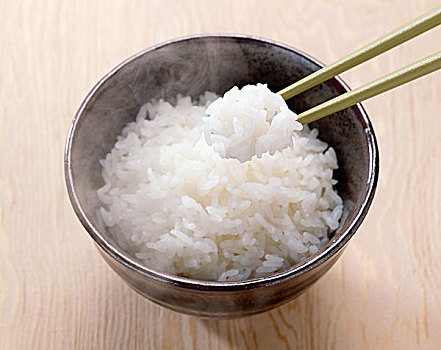 特写,米饭,碗,筷子